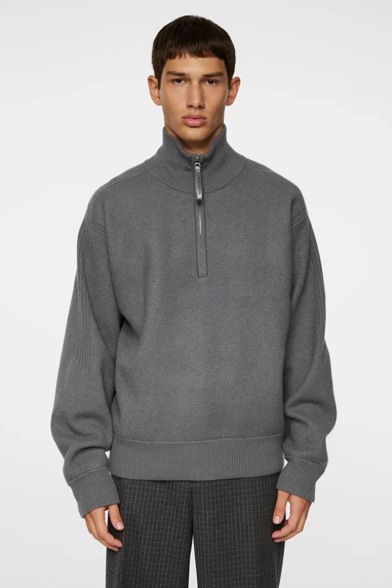 Best Bon Boiled Wool Quarter Zip Knitwear|Tops