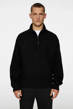 Sale Bon Boiled Wool Quarter Zip Knitwear|Tops