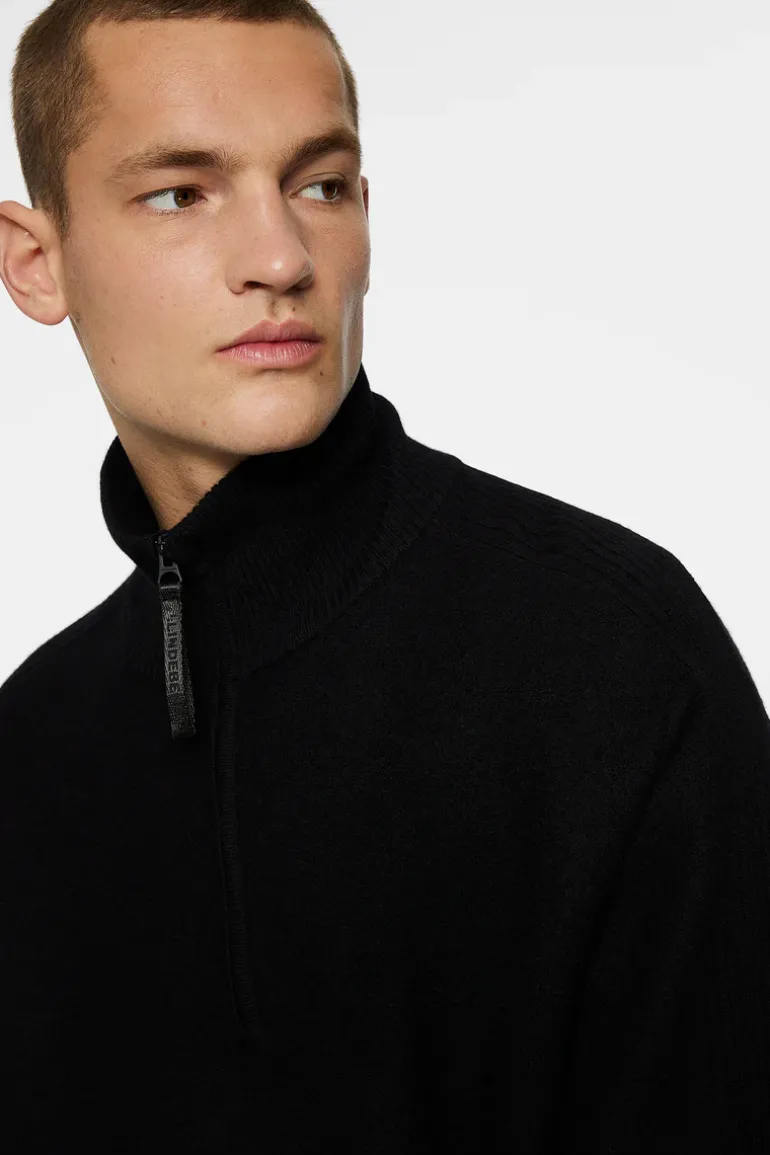 Sale Bon Boiled Wool Quarter Zip Knitwear|Tops