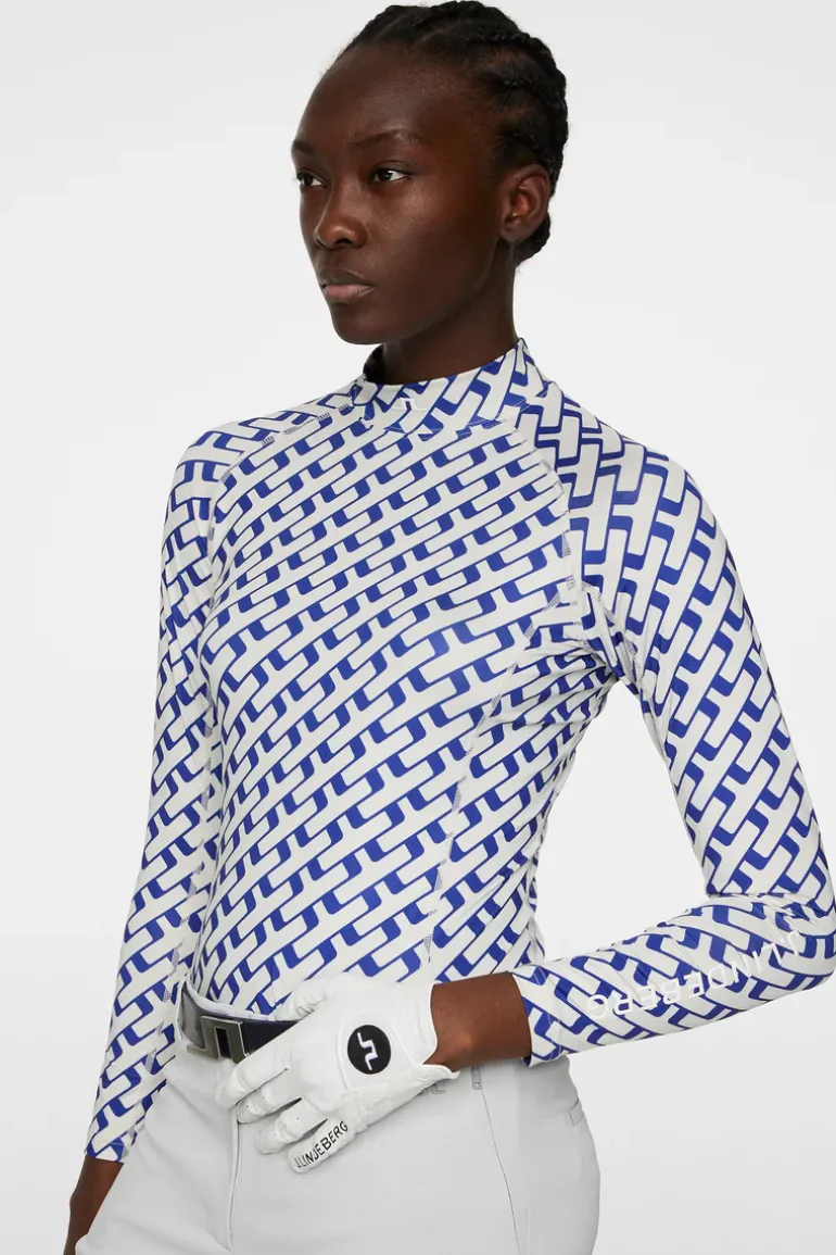 Fashion Ella Print Compression Top Golf|Base & Mid Layers