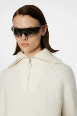 Hot Finja Knitted Zip Sweater Strikketøy|Strikkeklær