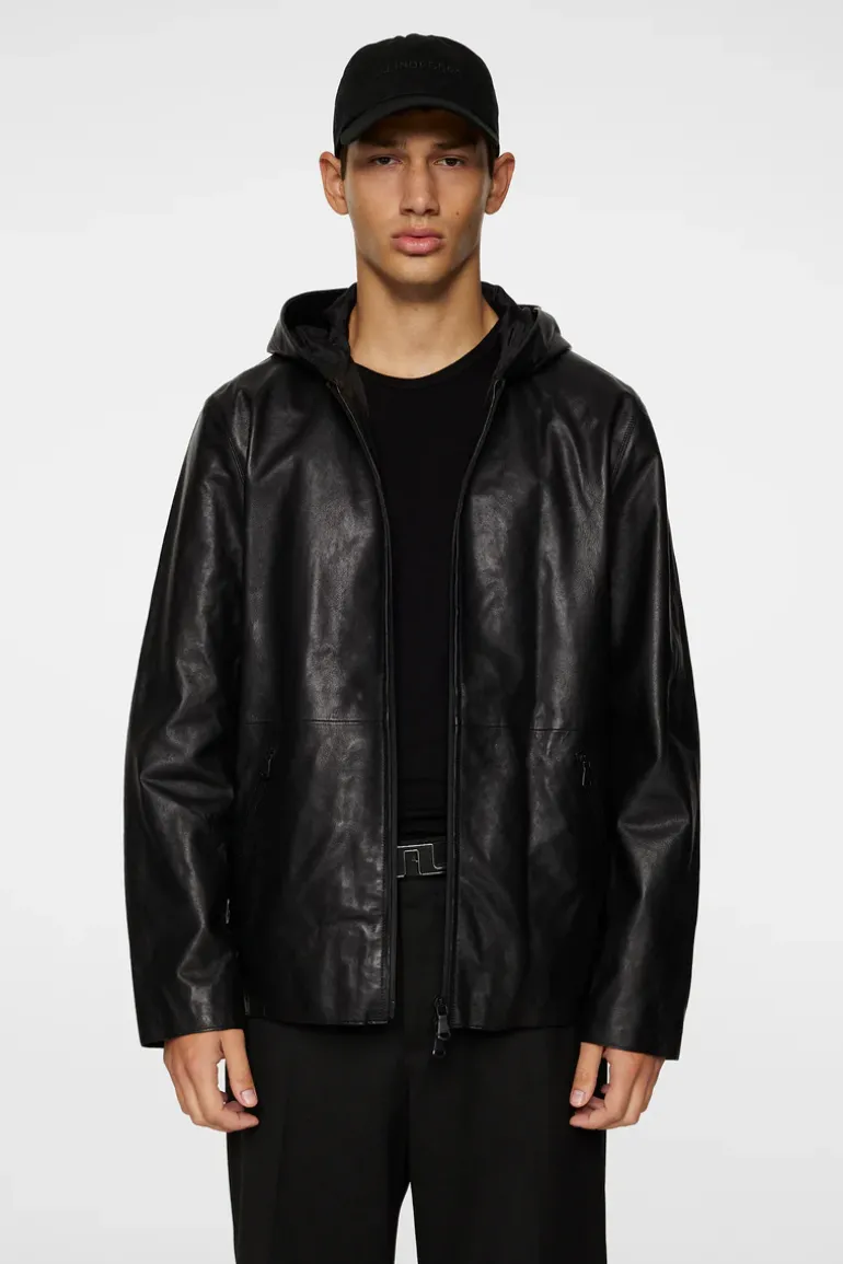 Fashion Hadley Leather Hoody Jacket Jackets|Outerwear