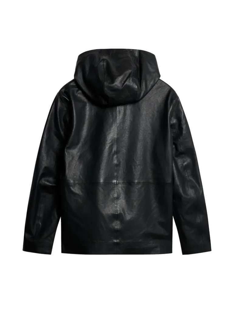Fashion Hadley Leather Hoody Jacket Jackets|Outerwear