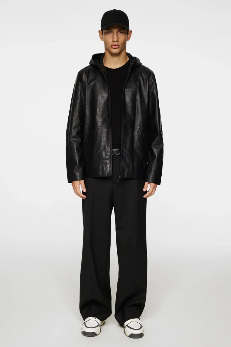 Fashion Hadley Leather Hoody Jacket Jackets|Outerwear