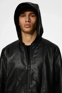 Fashion Hadley Leather Hoody Jacket Jackets|Outerwear