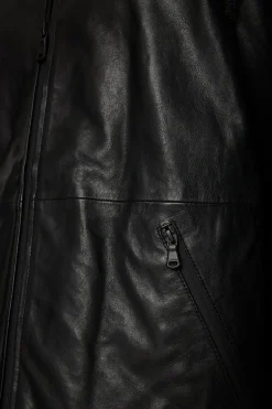 Fashion Hadley Leather Hoody Jacket Jackets|Outerwear
