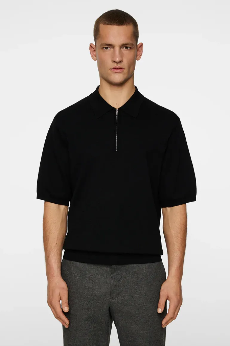 Sale Tyler Quarter Zip Knit Polo Polo Shirts|Knitwear