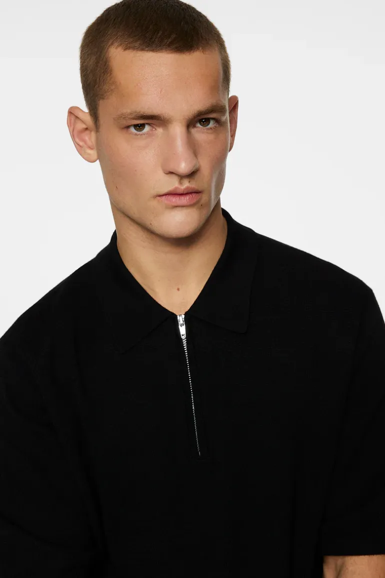 Sale Tyler Quarter Zip Knit Polo Polo Shirts|Knitwear