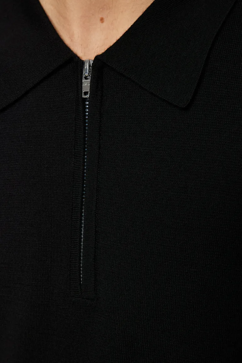 Sale Tyler Quarter Zip Knit Polo Polo Shirts|Knitwear